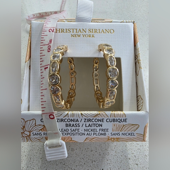 Christian Siriano Gold and Silver Cubic Zirconia Earrings - Picture 2 of 6